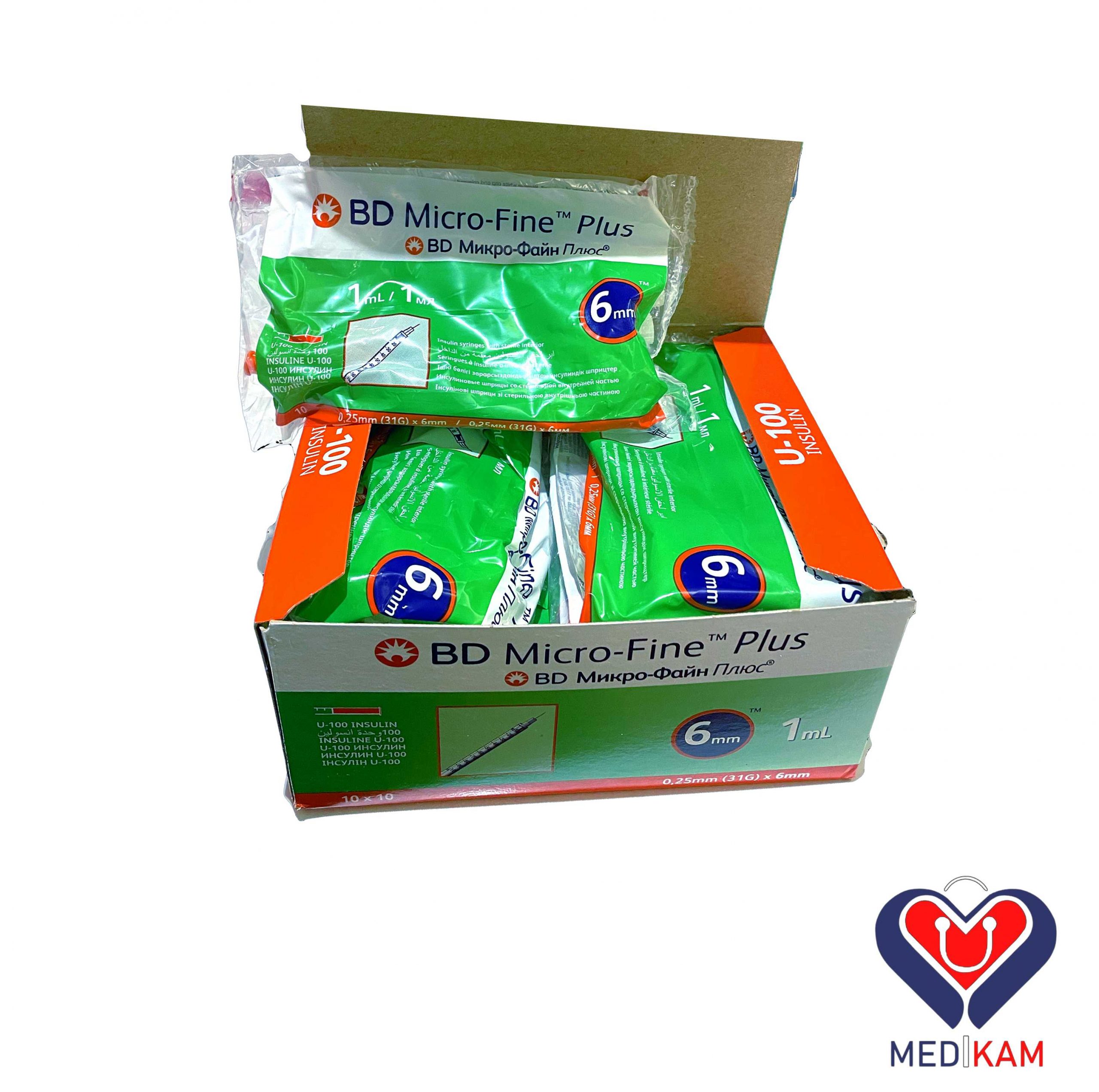 سرنگ انسولین بی دی BD حجم 1 سی سی 1 سرنگ انسولین بی دی BD حجم 1 سی سی