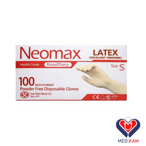 دستکش لاتکس بدون پودر نئومکس Neomax 12 دستکش لاتکس بدون پودر نئومکس Neomax