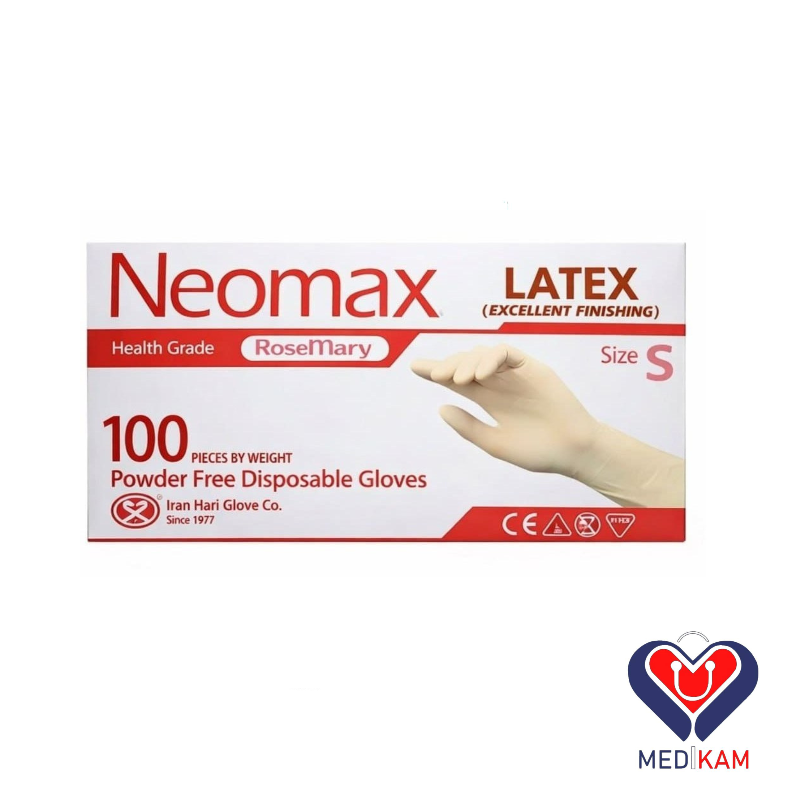 دستکش لاتکس بدون پودر نئومکس Neomax 1 دستکش لاتکس بدون پودر نئومکس Neomax