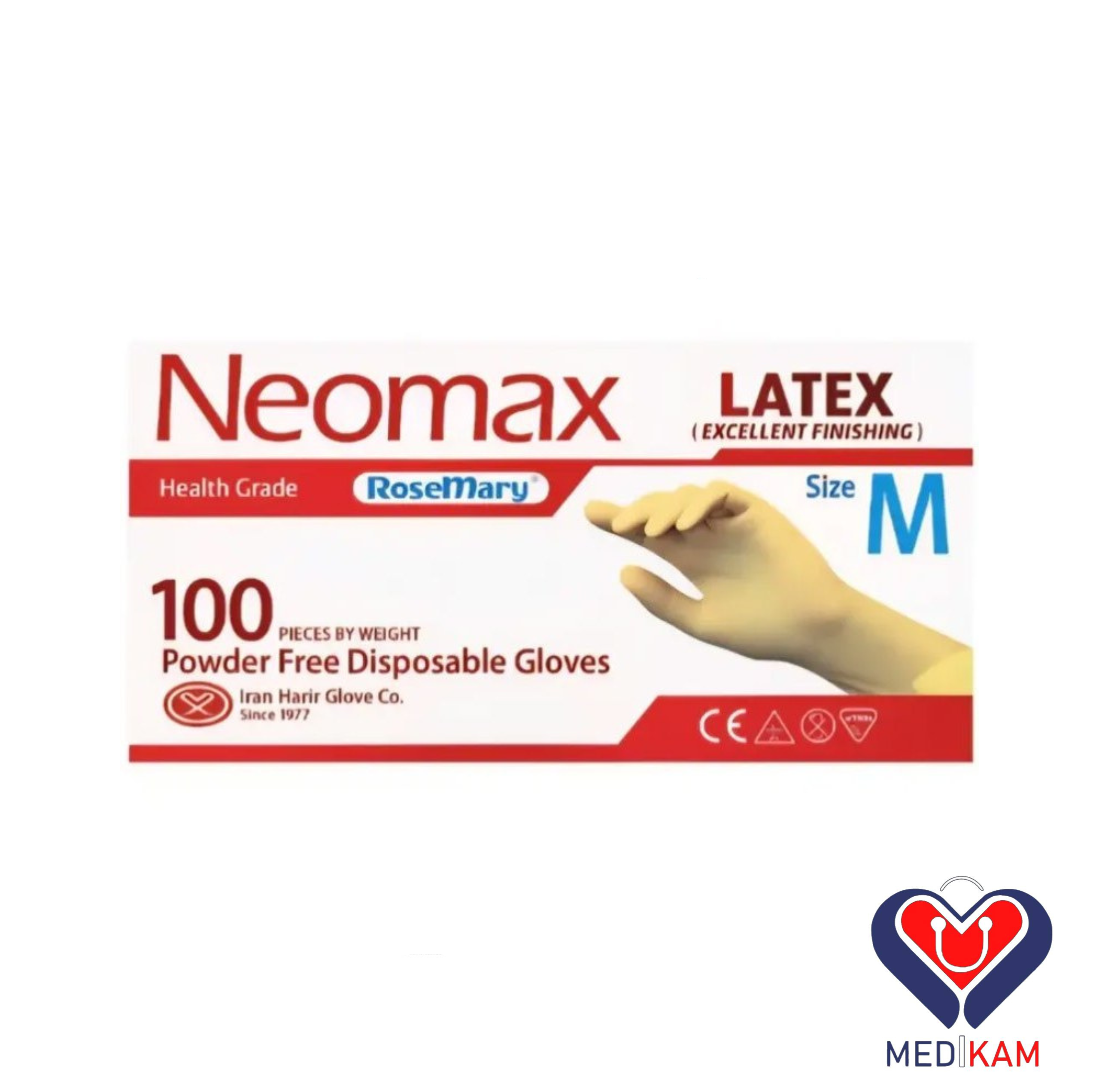 دستکش لاتکس بدون پودر نئومکس Neomax 2 دستکش لاتکس بدون پودر نئومکس Neomax